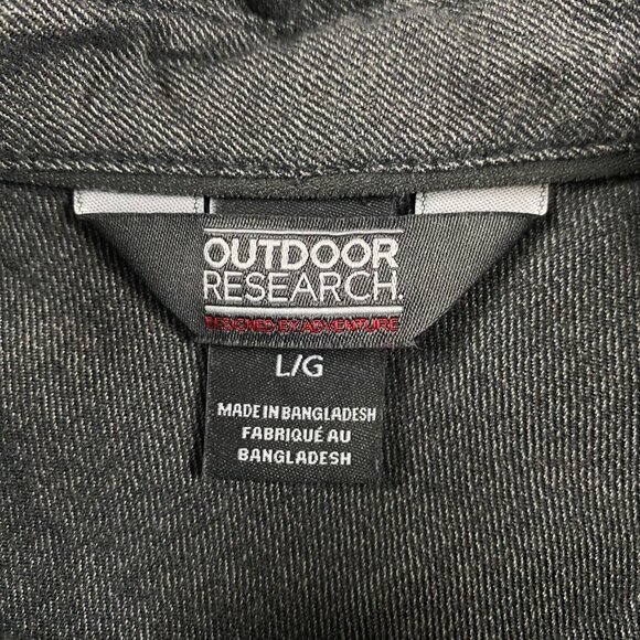 NWOT Outdoor Research Gastown Flannel Shirt Men's Large Gray Outdoors Hiking - Picture 8 of 12